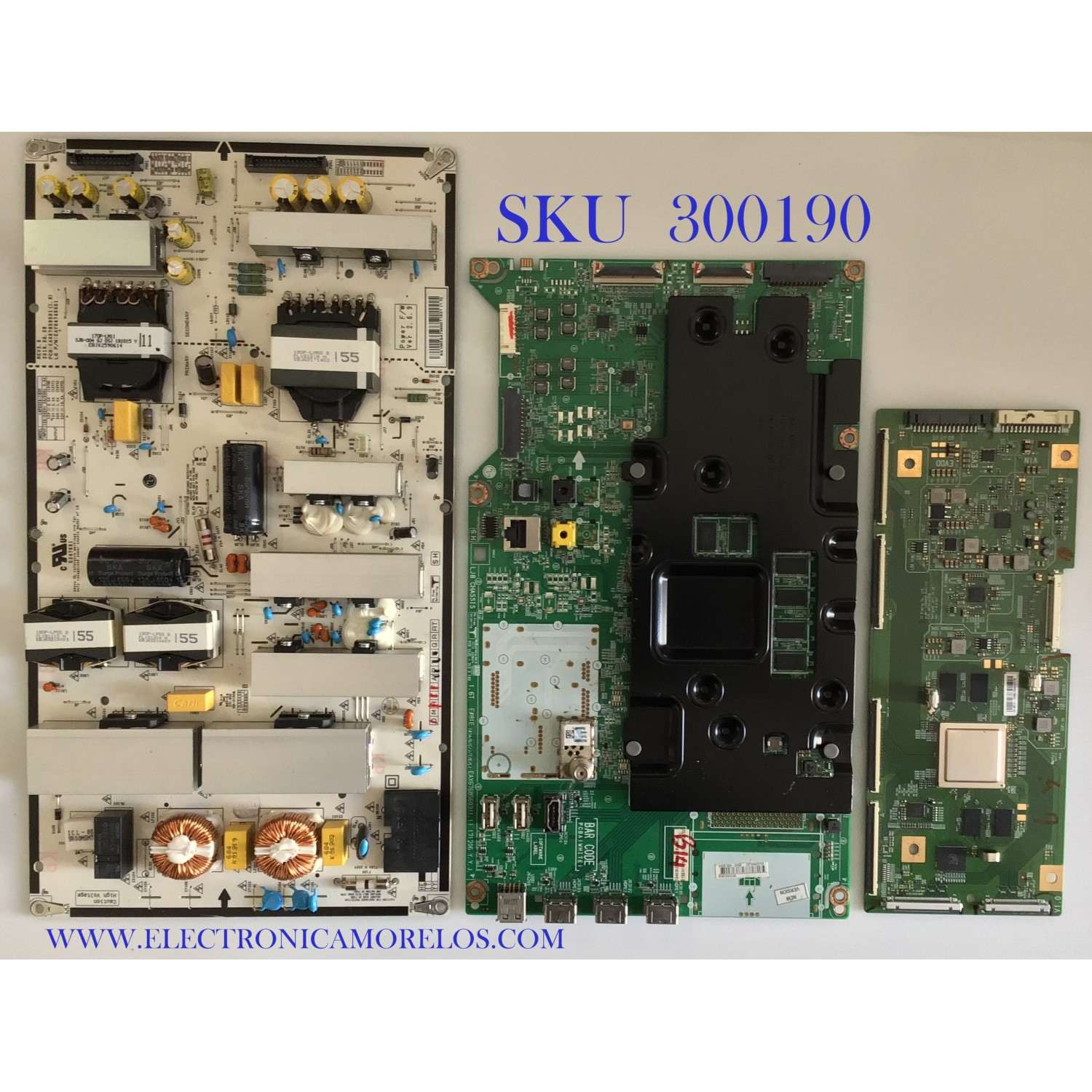 KIT DE TARJETAS PARA TV LG / MAIN EBT64926703 / EAX67685603 (1.1) / FUENTE EAY64749001 / EAX67858001 (1.6) / T-CON 6871L-5299E / 6870C-0745B / MODELO OLED65C8PUA.BUSWLJR